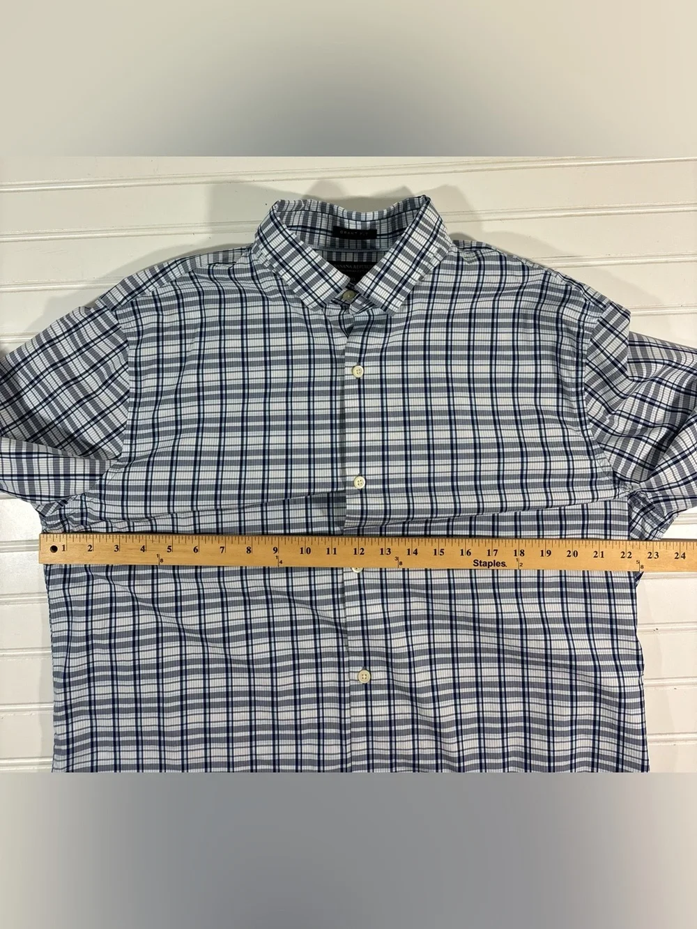 Banana Republic Grant Fit No Iron Shirt Men’s Size XL 120s Pima Cotton Plaid